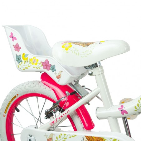 Vélo pour fille BKT MARTY taille 16" 5-8 ans avec panier et siège poupée