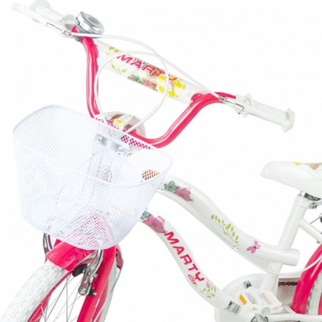 Vélo pour fille BKT MARTY taille 20" 6-10 ans avec panier et porte-bagage
