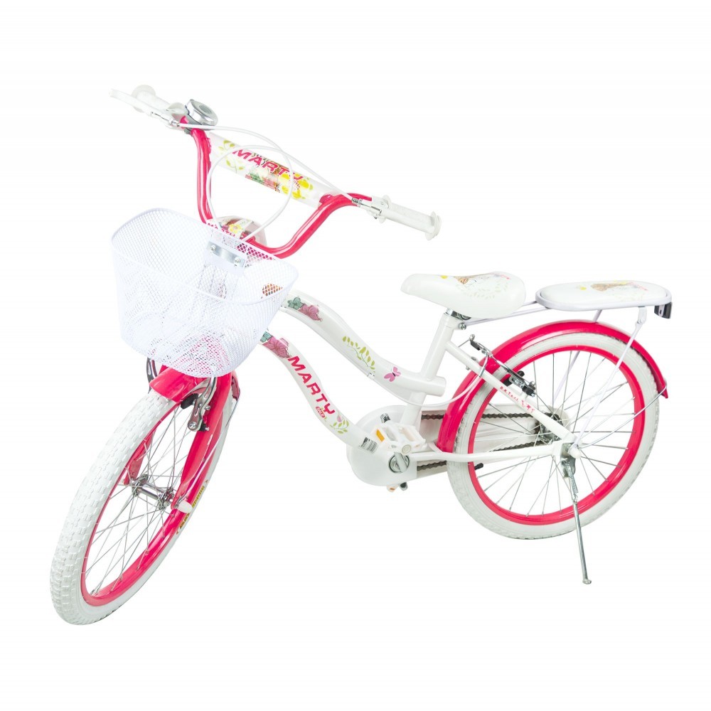 Vélo pour fille BKT MARTY taille 20" 6-10 ans avec panier et porte-bagage