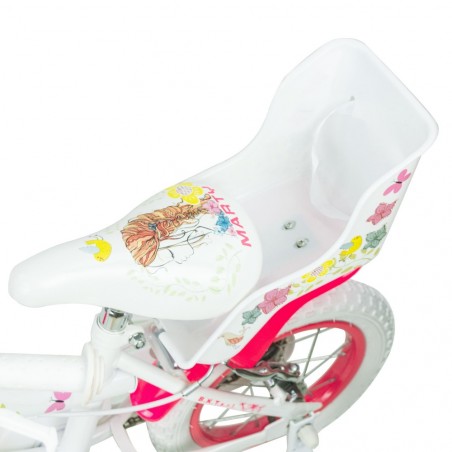 Vélo fille BKT MARTY taille 8" 2-5 ans avec panier et siège poupée