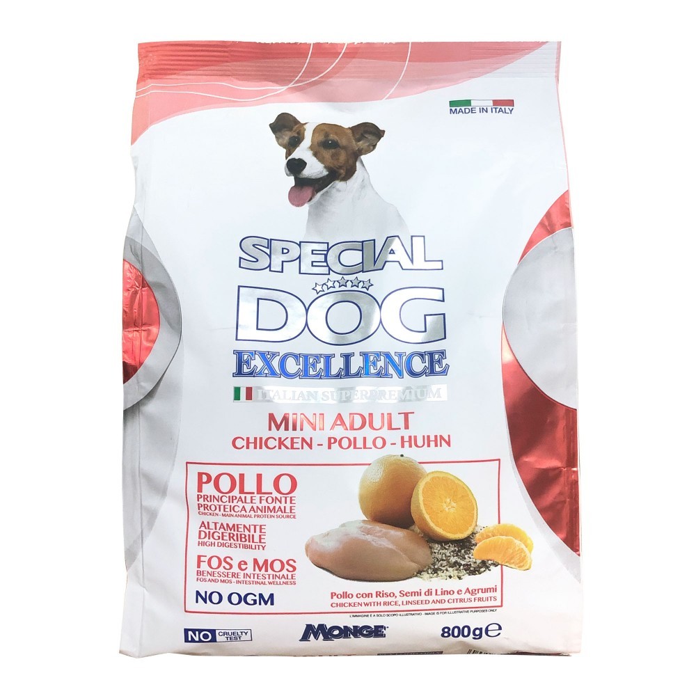 800g Special Dog Excellence MINI ADULTE poulet, riz, graines de lin et d'agrumes