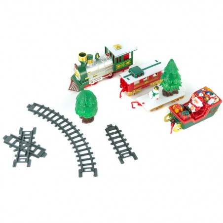 107006 Train de Noël Balocchi avec piles 22 Pcs rails et wagons pour sapin