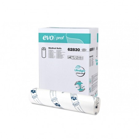 62830 Drap jetable Evo roll Prof. pour lits en pure cellulose rouleau h60cm 55mt