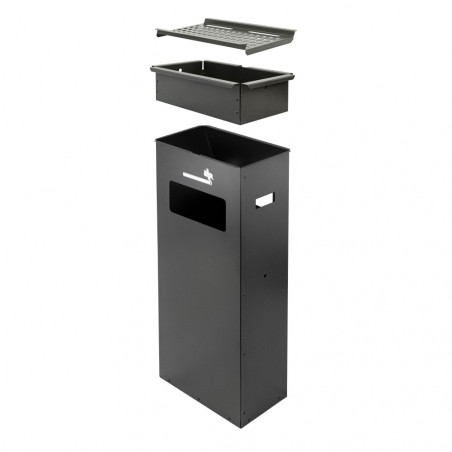 Cendrier en fer Iron Grey 830.B 33x18x70cm avec poubelle