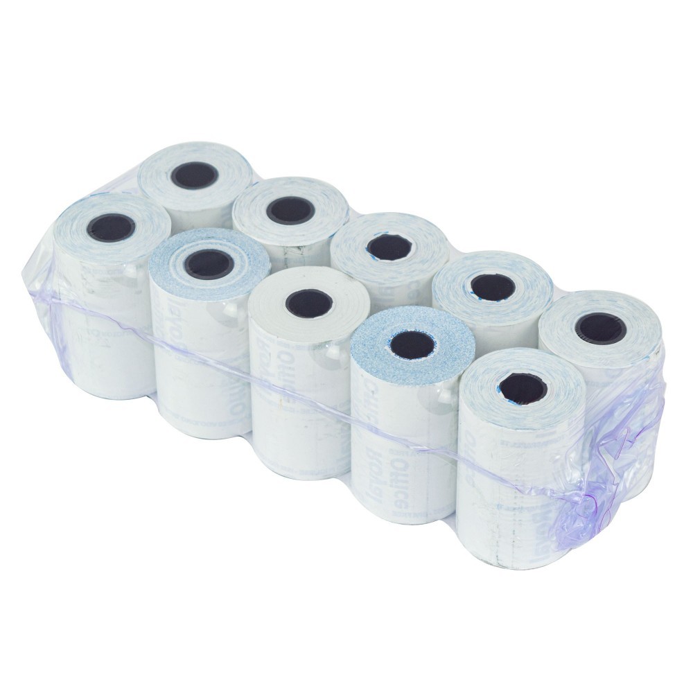 Pack 10 rouleaux de papier thermique ONE OFFICE pour pos 57mmx20mt hole12mm 55gr