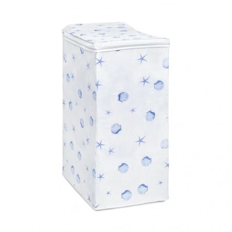 028360 Housse blanche à motifs à fermeture zip pour pour lave-lige top