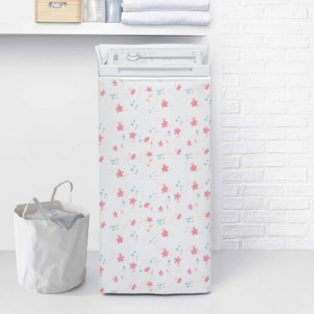 028360 Housse à motifs fleurs avec fermeture zip pour lave-lige top 80x45x65cm