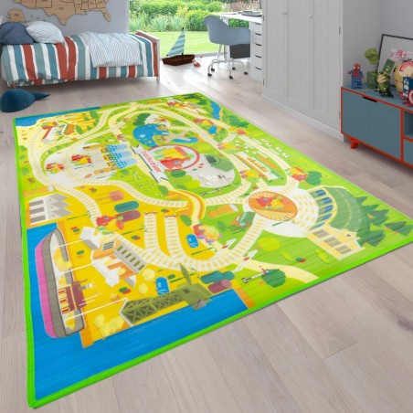 121716 Tapis réversible et moelleux 2 en 1 pour aire de jeux 120 x 180 cm