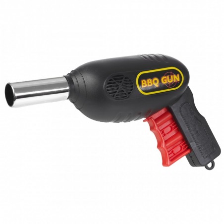 Pistola de aire en compresión para avivar la brasa la barbacoa la hoguera