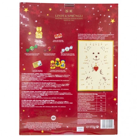 Calendrier de l'Avent de Noël Lindt Bears 172 gr Mélange de chocolat fin Lindt