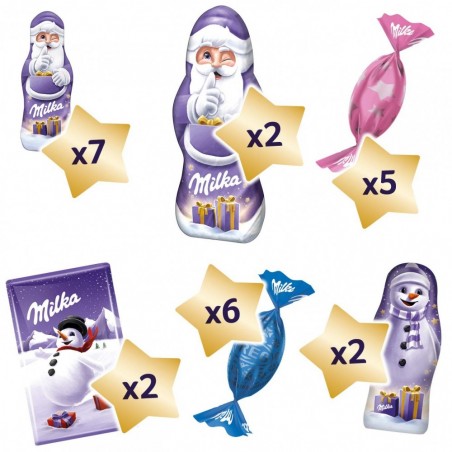 Calendrier de l'Avent Milka Magic Mix 204 gr au chocolat 24 pièces