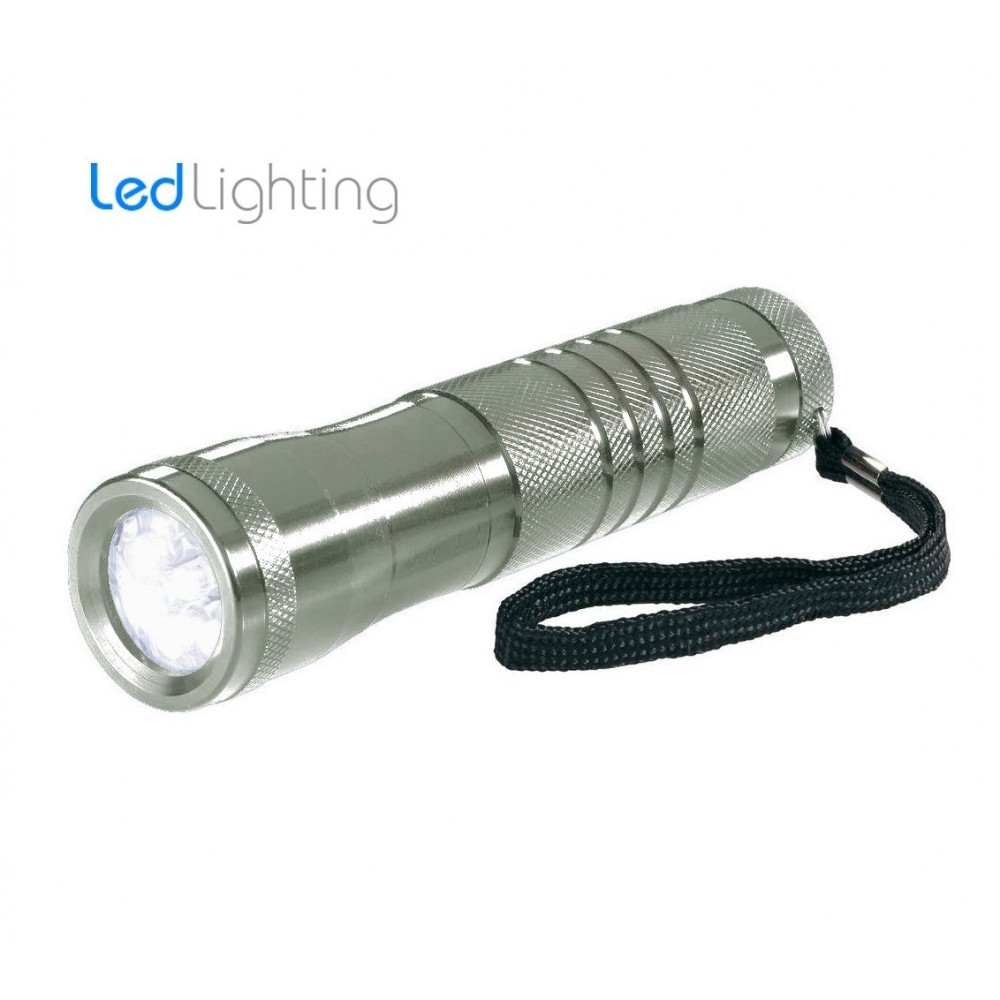 Linterna 9 LED de luz blanca fría hecho en aluminio y longitud 13CM / Ergonómico antirrobo y waterproof 