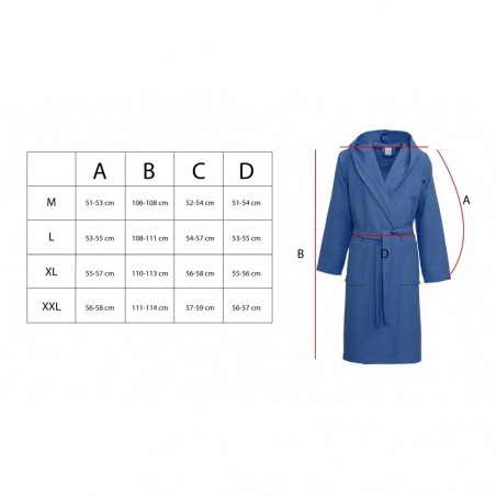 3911062 Peignoir Notte di luna UNISEX 100% coton absorbant Nid d'abeille