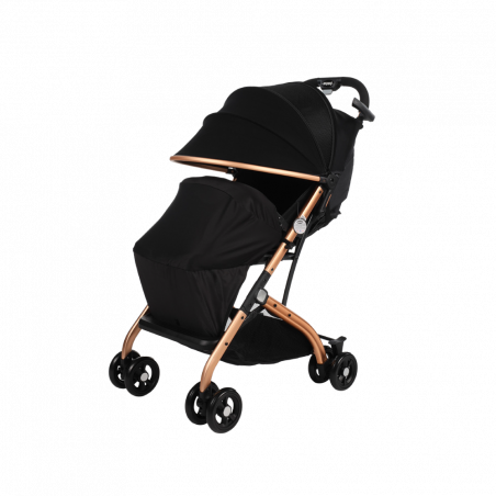 B30409-BK Poussette bébé pliante BLACK NUNU 'BUGSY avec housse de pluie