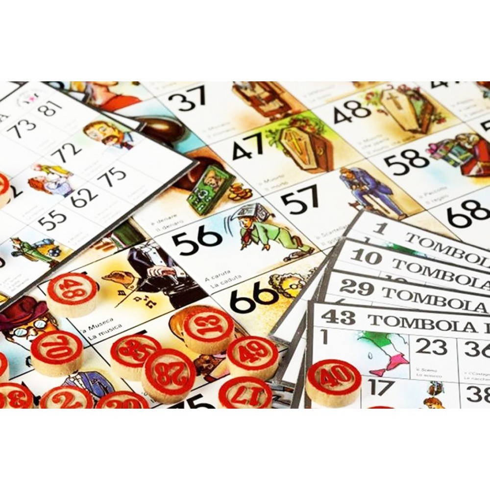 221439 Tombola napolitaine 48 cartes Panier en...