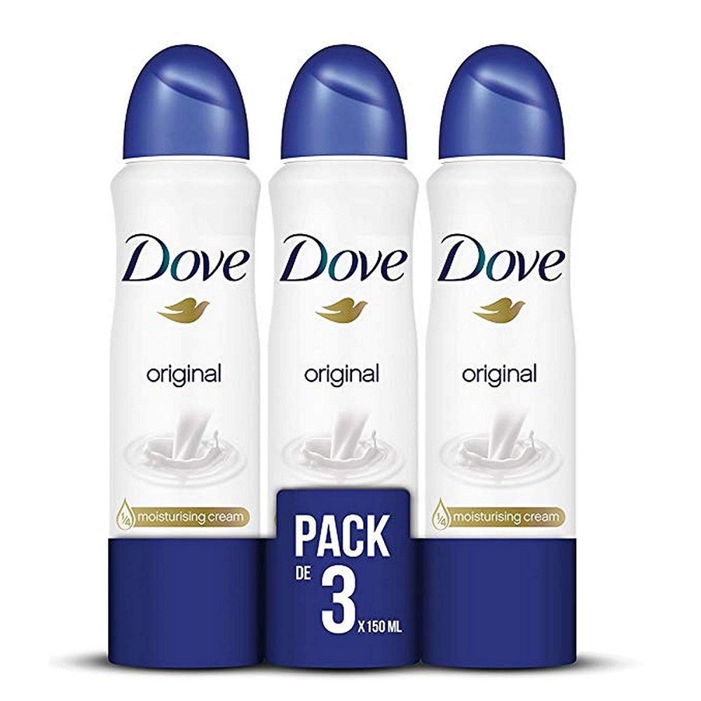 Pack de 3 déodorants Dove ORIGINAL spray  48h 150ml hydratant