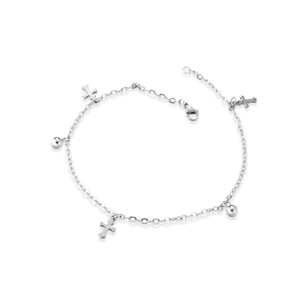 ONE JEWERLY Charms C1561 Bracelet de cheville 316L en acier réglable de 23cm