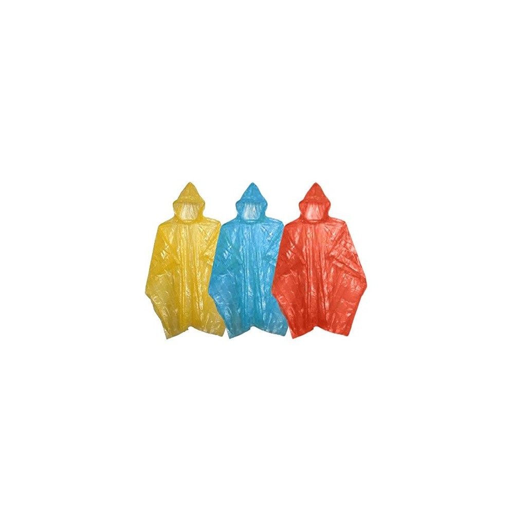 Pack de 3 imperméables jetables à capuche unisexe poncho polyéthylène 747619