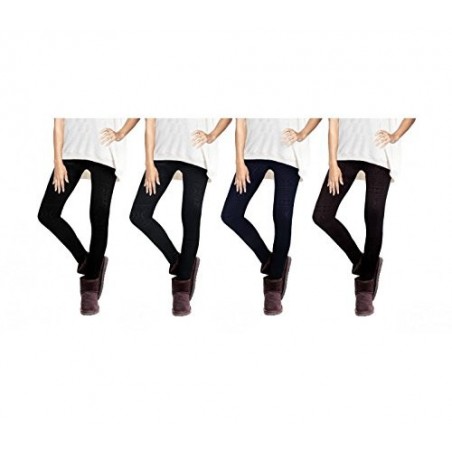 Set de 4 leggings fantasy woman ETHNIQUE effet thermique doublure en peluche