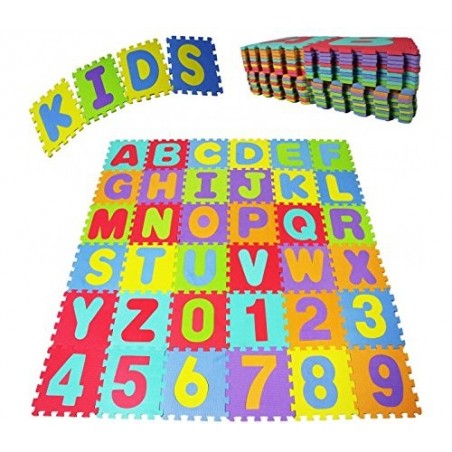 Tapis lettres et chiffres Puzzle 36 pcs - 17 x 17 cm monde de jeux 529052