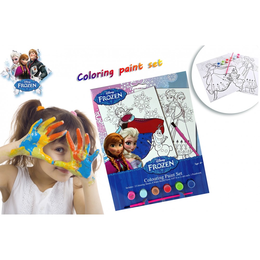 Set créatif coloriage avec aquarelles de la reine des neiges