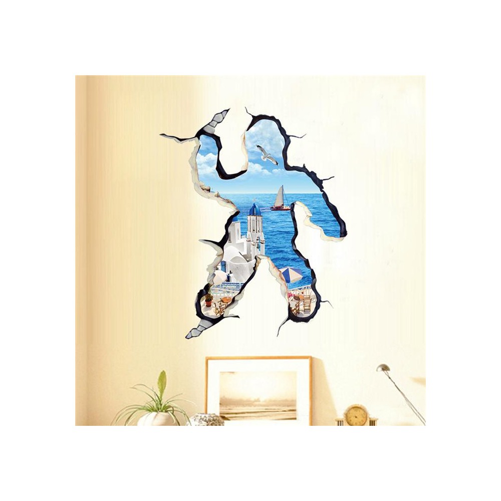 Sticker murale effet 3D Trompe l'œil motif...