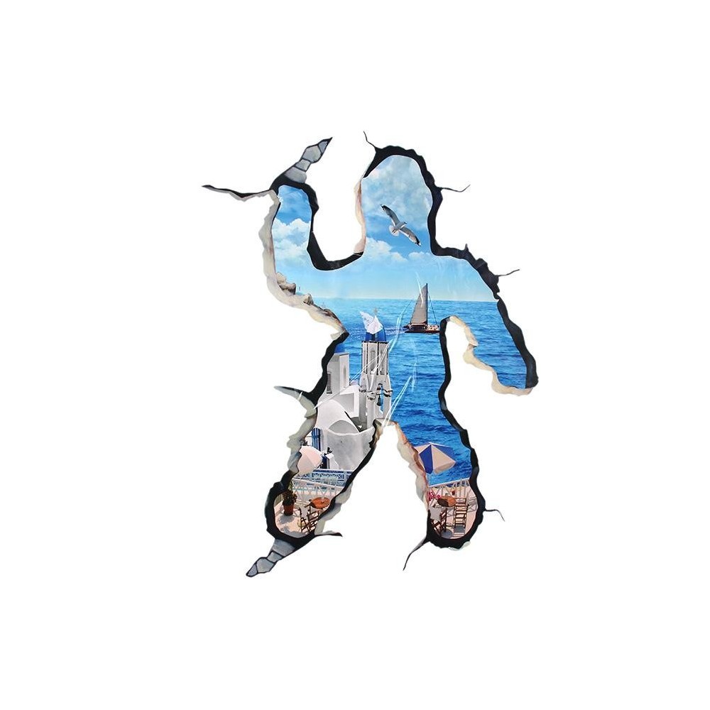 Sticker murale effet 3D Trompe l'œil motif...