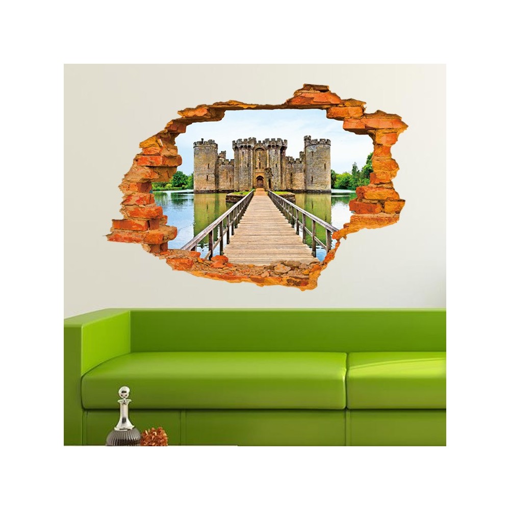 Sticker murale effet 3D Trompe l'œil motif...