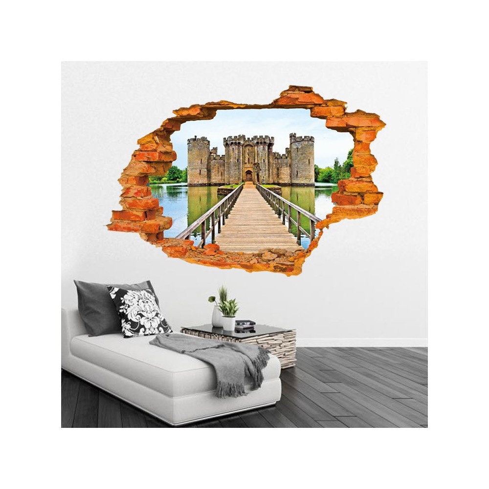 Sticker murale effet 3D Trompe l'œil motif...