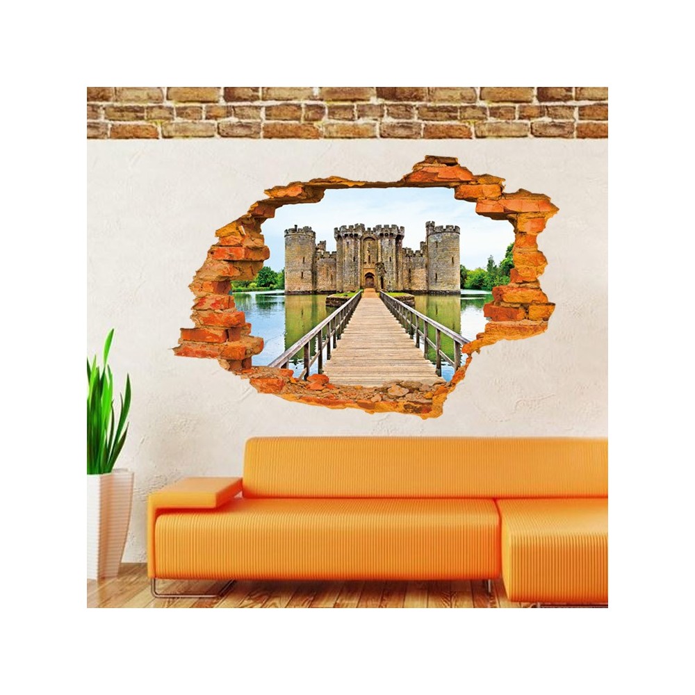 Sticker murale effet 3D Trompe l'œil motif...