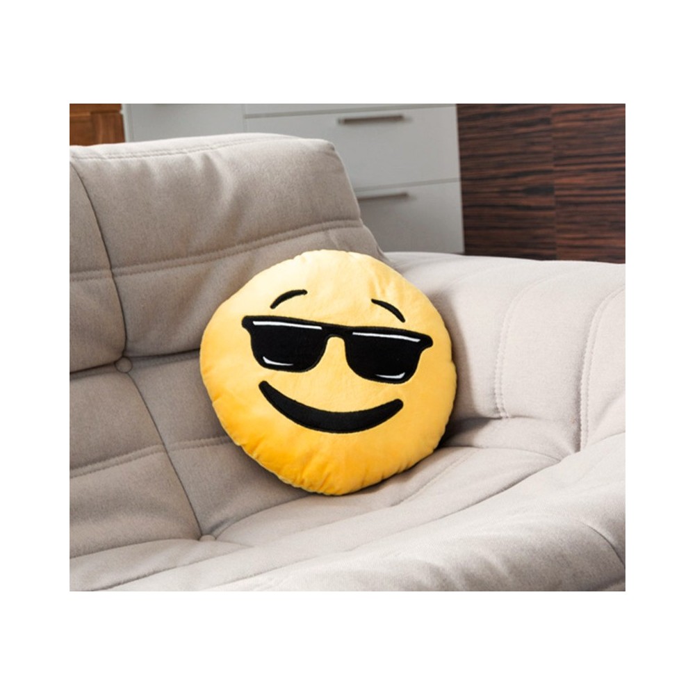 621042 Coussin décoratif émoticône motif tête...