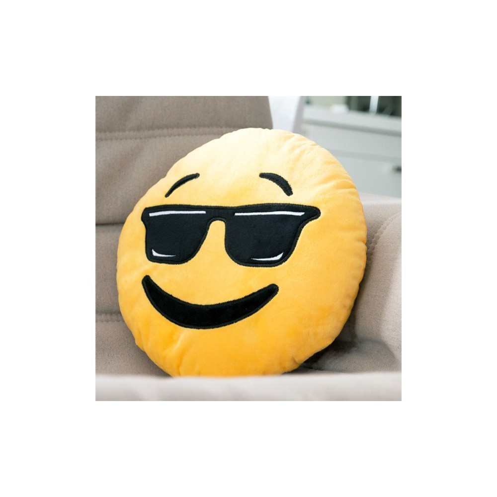 621042 Coussin décoratif émoticône motif tête...