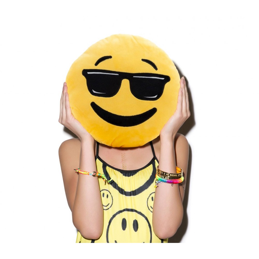 621042 Coussin décoratif émoticône motif tête...