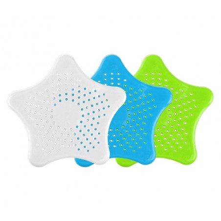 4343 Set de 3 filtres déchets vidange d'évier et douche en forme d'étoile de mer