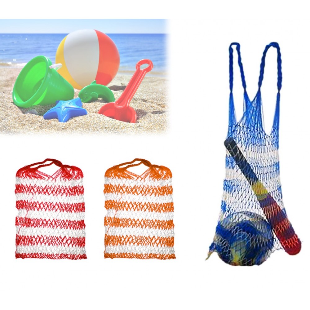 Sac filet pour transporter jeux et équipements pour la mer réseau de couleurs