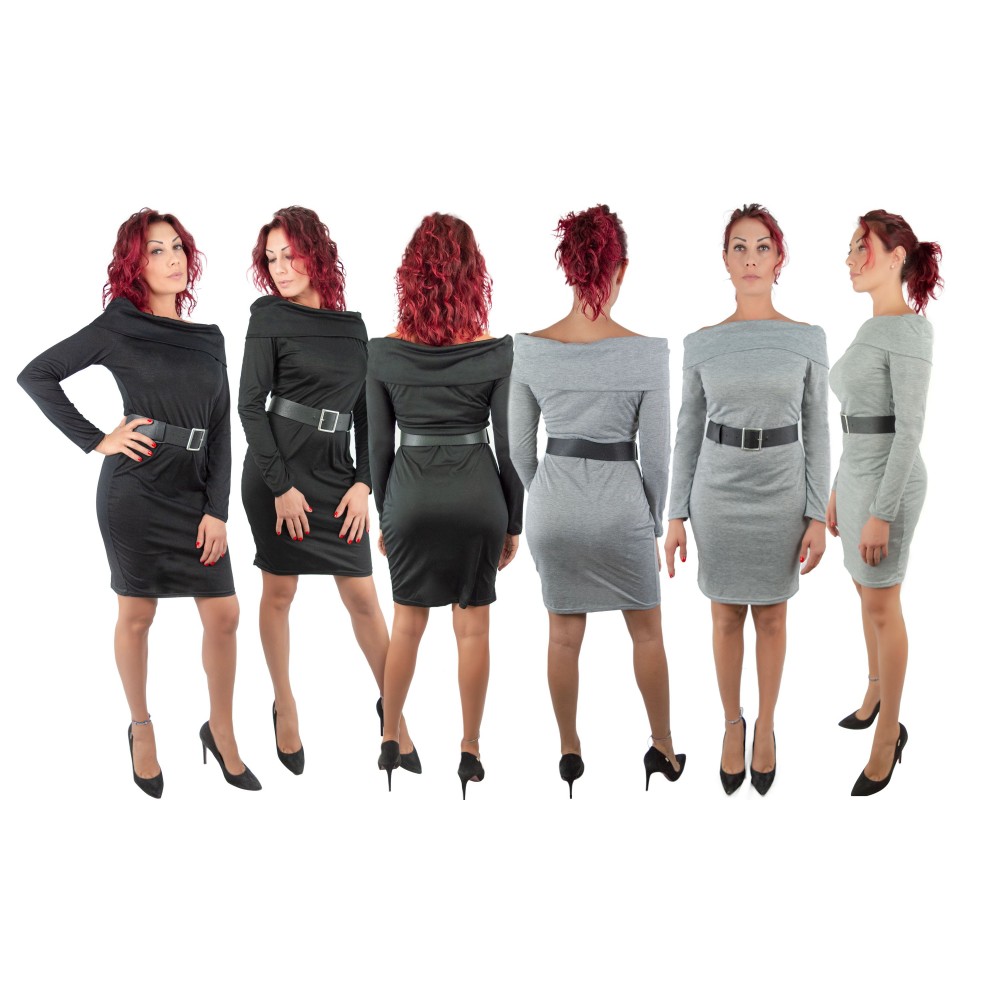 Robe étroite pour femme avec col bateau tailles disponibles S à XL Rob