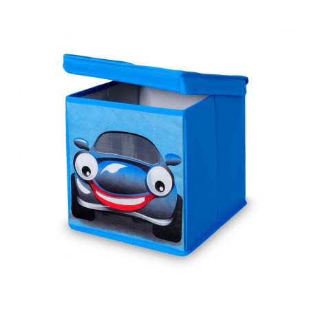783102 Coffre à jouet carré avec couvercle 27 x 28 cm HIBOU - AUTO