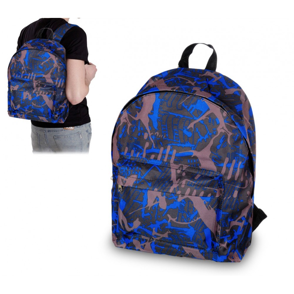 736224 Sac à dos CARSWO camouflage bleu et gris en tissu imperméable