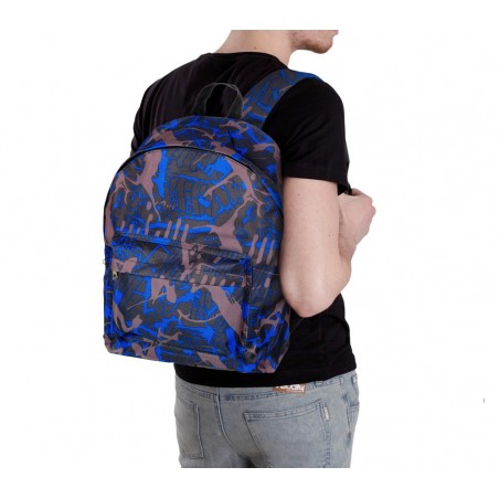 736224 Sac à dos CARSWO camouflage bleu et gris en tissu imperméable
