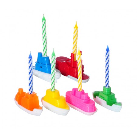 565109 Set de portes bougies en forme de bateaux 14 pièces bougies incluses