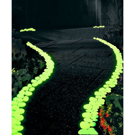 Pack de 200 pierres lumineuses fluorescentes décoratives glow in the dark
