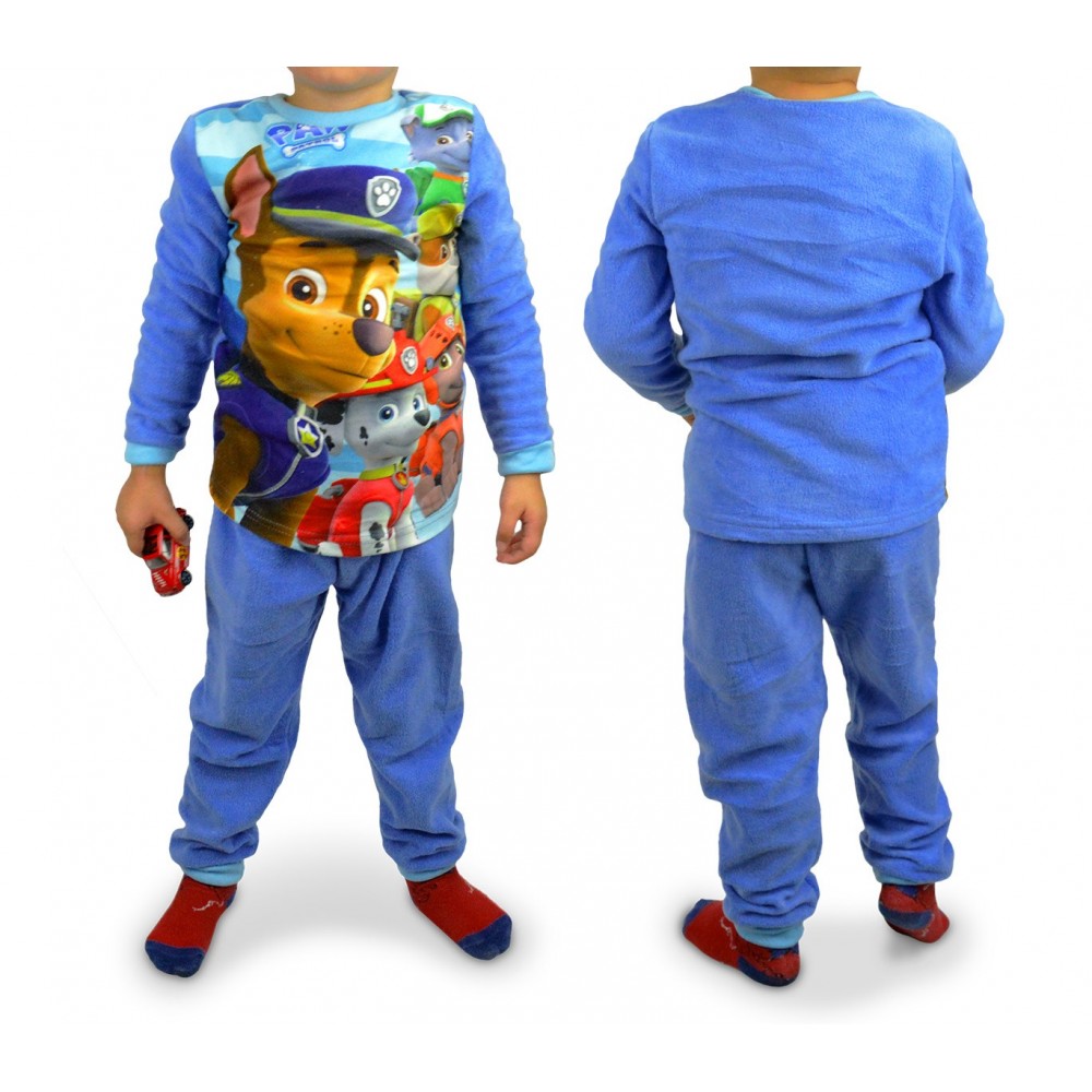 897018 Pyjama enfant imprimé Paw Patrol en polaire chaude de 3 à 6 ans