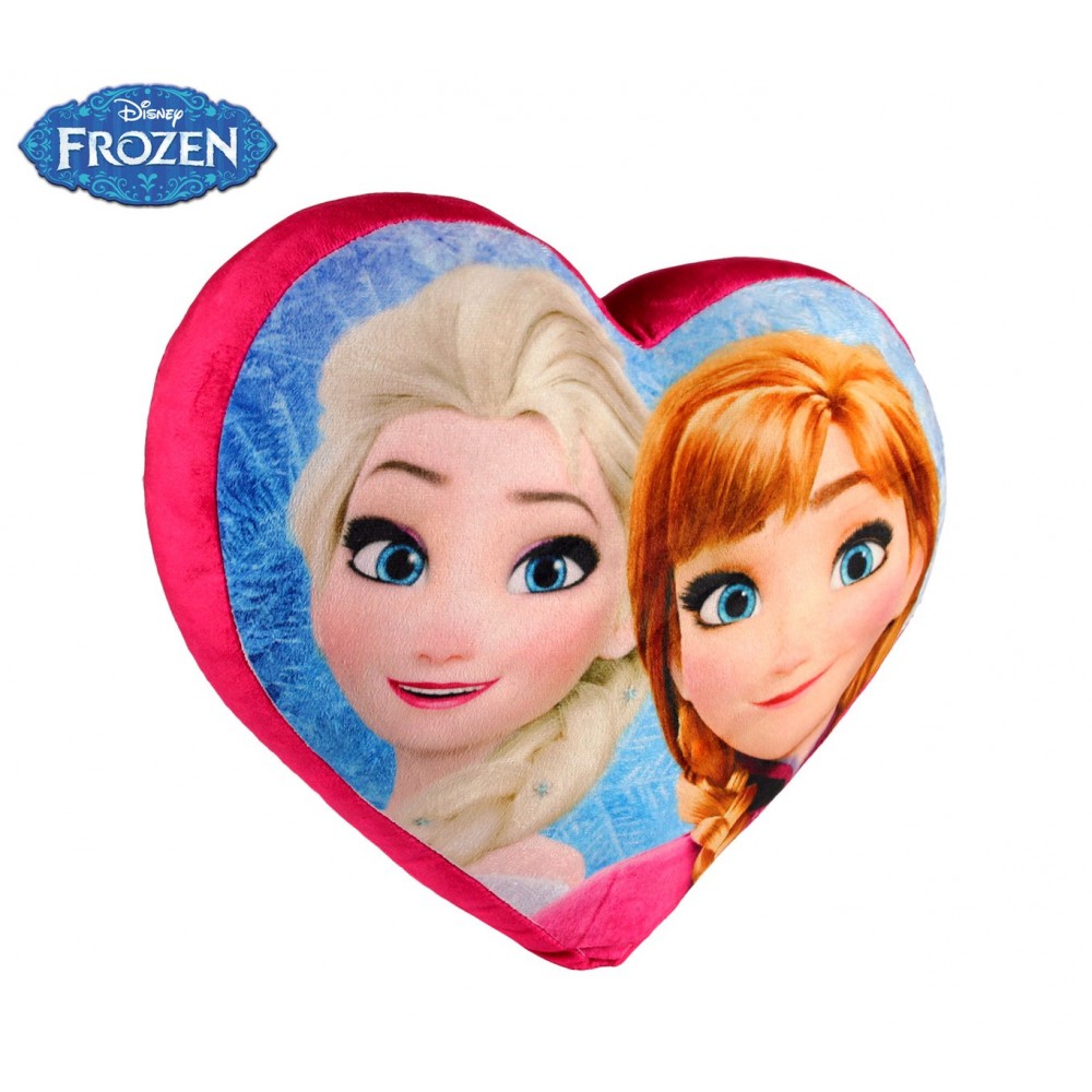 826117 Coussin moelleux en forme de cœur ANNA ET ELSA Frozen 38 x 35 cm