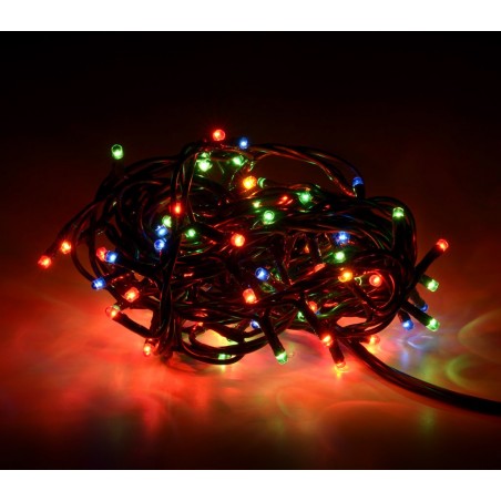013447 Guirlande lumineuse de Noël 100 ampoules multicolores 8 jeux lumineux 6 m