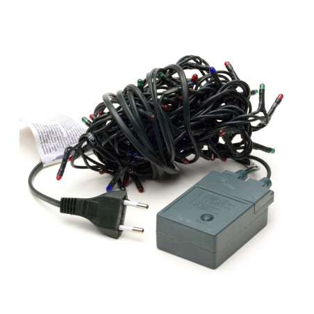 013447 Guirlande lumineuse de Noël 100 ampoules multicolores 8 jeux lumineux 6 m