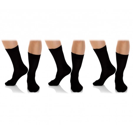 N826 Pack de 6 ou 12 paires de chaussettes noires courtes hommes en coton chaud