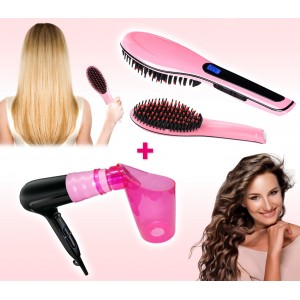 MWS3376 Set bec diffuseur cheveux ondulés + brosse de...