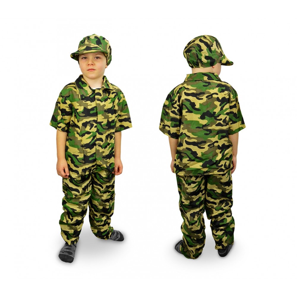 619397 Costume de Carnaval déguisement Militaire pour enfant de 3 à 12 ans