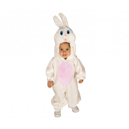 227639 Costume de Carnaval combianison de lapin blanc pour enfant de 1 à 4 ans