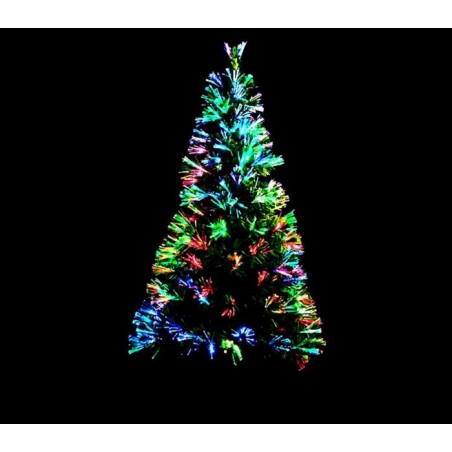 272332 Sapin de Noël noir en fibres optiques lumineuses multicolores 120 cm
